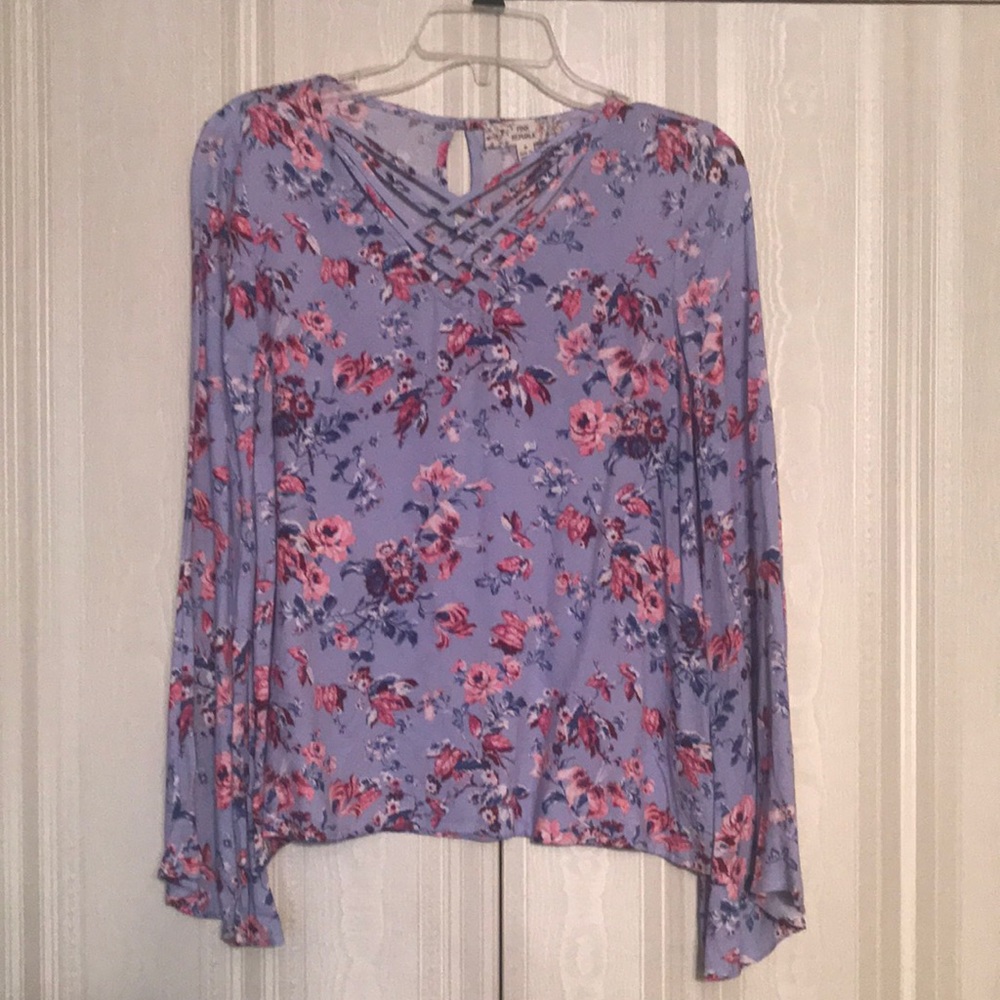 Pink republic floral blouse